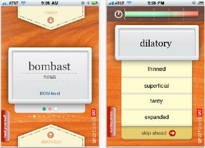 Smart Vocab SAT適合於準備SAT字彙考試的高中生。(取材自蘋果網站)