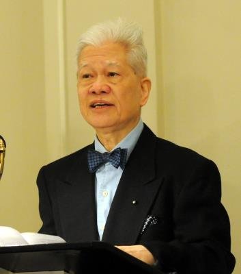 詩人汪班在夏志清追思會致詞。(記者許振輝/攝影)