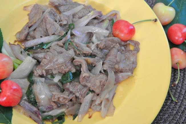 火蔥爆牛肉。(翠軒攝影)
