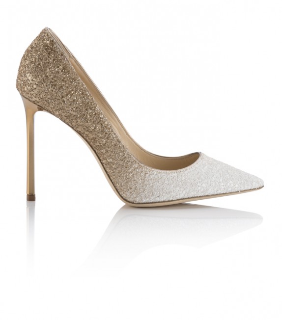 Jimmy Choo Romy白金色漸層亮片高跟鞋。(圖:Jimmy Choo提供)