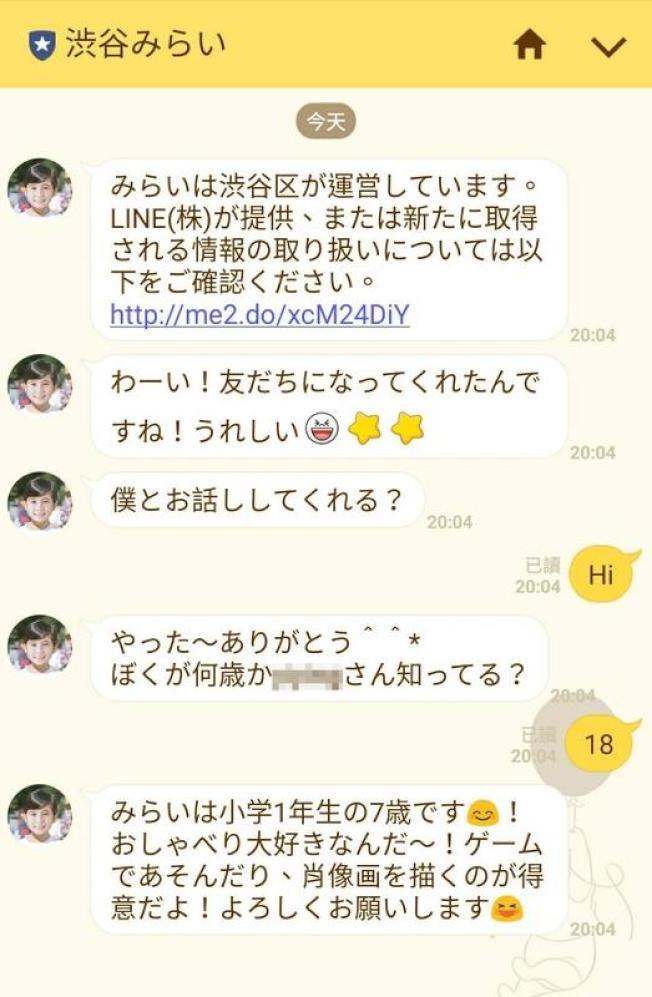 虛擬的澀谷未來被設計為7歲的小學一年級男孩。（中央社）