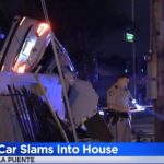 午夜街頭賽車 車子飛上民宅圍欄